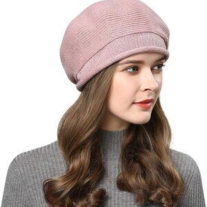 Women Wool French Style Beret Caps Knit Stretchable Artist Hats